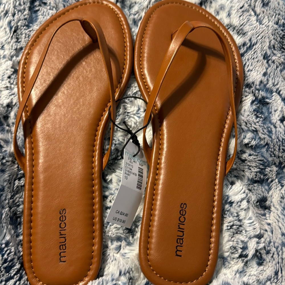 Brown flip flops